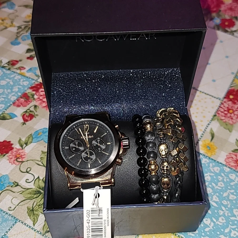 Rocawear Watch & Bracelet Set